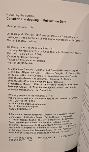 Passages: Three Centuries of Francophone Presence at Le Détroit